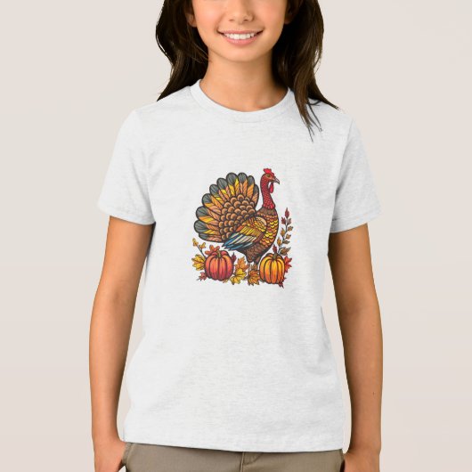 Thanksgiving Turkije Pompoenen T-shirt (Voorkant)