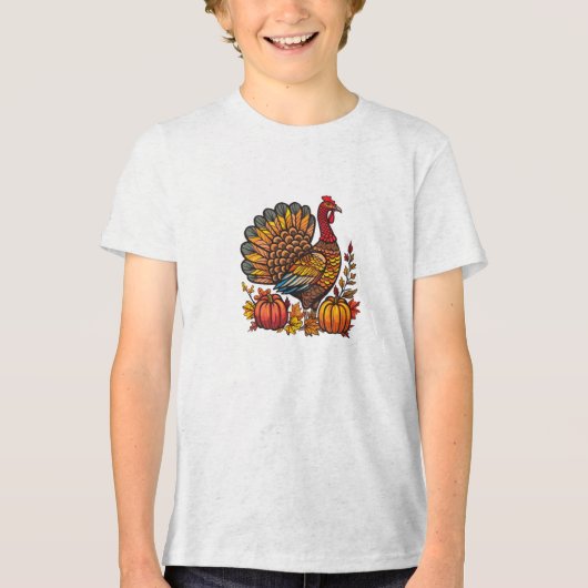 Thanksgiving Turkije Pompoenen T-shirt (Voorkant)