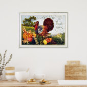  Thanksgiving Turkije Poster (Keuken)