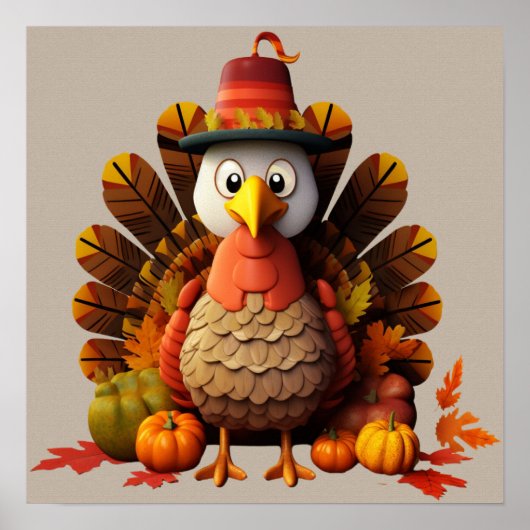 Thanksgiving Turkije Poster (Voorkant)