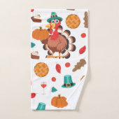 Thanksgiving Turkije Pumpkin Pie Pattern Handdoek (Handdoek)