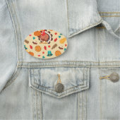 Thanksgiving Turkije Pumpkin Pie Pattern Naamplaatje (In situ)