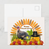 Thanksgiving Turkije, Pumpkins Holiday Briefkaart (Voorkant / Achterkant)