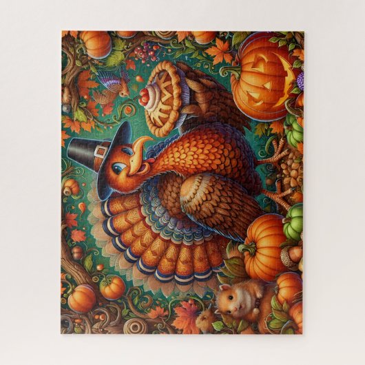 Thanksgiving Turkije Puzzle Legpuzzel (Verticaal)