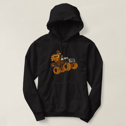 Thanksgiving Turkije Riding Monster-Thanksgiving D Hoodie (Design voorkant)