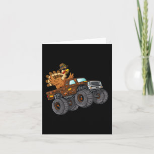 Thanksgiving Turkije Riding Monster Truck Boys Kin Kaart