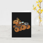 Thanksgiving Turkije Riding Monster Truck Boys Kin Kaart (Gele Bloem)