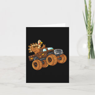 Thanksgiving Turkije Riding Monster Truck Boys Kin Kaart