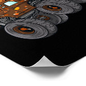 Thanksgiving Turkije Riding Monster Truck Boys Kin Poster (Hoek)