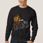 Thanksgiving Turkije Riding Monster Truck Boys Kin Trui (Voorkant)