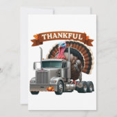 Thanksgiving Turkije Riding Semi Truck Kaart (Voorkant)
