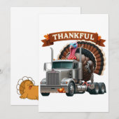 Thanksgiving Turkije Riding Semi Truck Kaart (Voorkant / Achterkant)