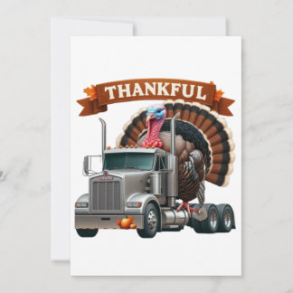 Thanksgiving Turkije Riding Semi Truck Kaart