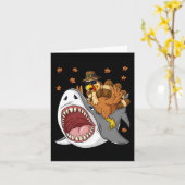 Thanksgiving Turkije Riding Shark Fun Peuter Boys Kaart (Gele Bloem)