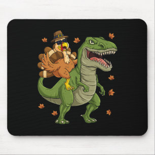 Thanksgiving Turkije Riding T Rex Dinosaur Toddler Muismat