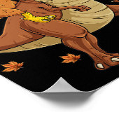 Thanksgiving Turkije Riding T Rex Dinosaur Toddler Poster (Hoek)