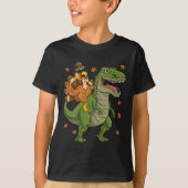 Thanksgiving Turkije Riding T Rex Dinosaur Toddler T-shirt (Voorkant)