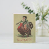 Thanksgiving Turkije rijden Feestdagenkaart (Staand voorkant)