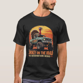 Thanksgiving :Turkije rijdt in een klassieke truck T-shirt