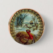  Thanksgiving Turkije Ronde Button (Voorkant)