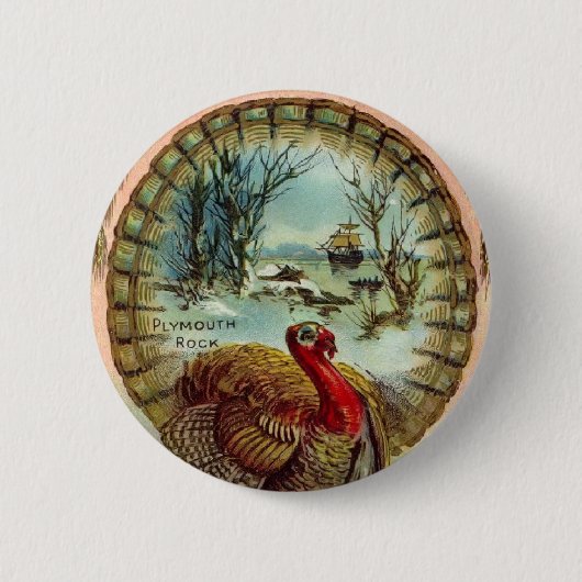  Thanksgiving Turkije Ronde Button (Voorkant)