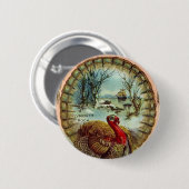  Thanksgiving Turkije Ronde Button (Voorkant /achterkant)