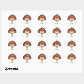 Thanksgiving Turkije Ronde Sticker (Vel)