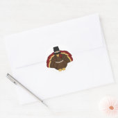 Thanksgiving Turkije Ronde Sticker (Envelop)