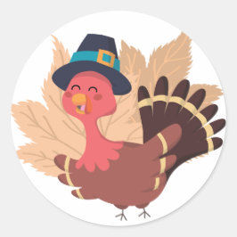 Thanksgiving Turkije Ronde Sticker