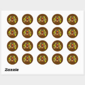 Thanksgiving Turkije Ronde Sticker (Vel)