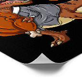 Thanksgiving Turkije Saurus T Rex Pilgrim Dinosaur Poster (Hoek)
