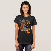 Thanksgiving Turkije Saurus T Rex Pilgrim Dinosaur T-shirt (Voorkant volledig)
