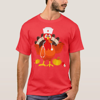 Thanksgiving Turkije scrubs Topjes voor vrouwen T-shirt