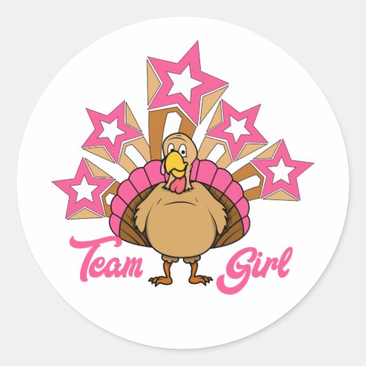Thanksgiving Turkije: seksespecifiek - teammeisje Ronde Sticker (Voorkant)