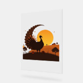 Thanksgiving Turkije Silhouet – Sunset Harvest SC Acryl Bord (Hoek)