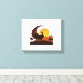 Thanksgiving Turkije Silhouet – Sunset Harvest SC Canvas Afdruk (Insitu (Houten vloer))