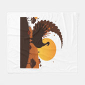 Thanksgiving Turkije Silhouet – Sunset Harvest SC Fleece Deken (Voorkant (Horizontaal))