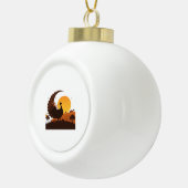Thanksgiving Turkije Silhouet – Sunset Harvest SC Keramische Bal Ornament (Rechts)