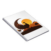 Thanksgiving Turkije Silhouet – Sunset Harvest SC Notitieboek (Rechterzijde)