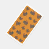 Thanksgiving Turkije Sinaasappel Papier Gastenhand Servet (Hoek)