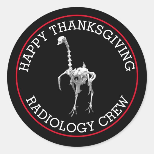 Thanksgiving Turkije Skeleton Ronde Sticker (Voorkant)