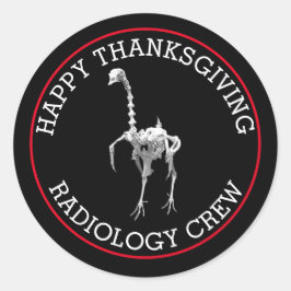 Thanksgiving Turkije Skeleton Ronde Sticker