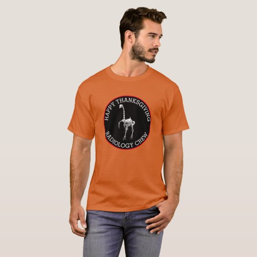 Thanksgiving Turkije Skeleton T-shirt (Voorkant volledig)
