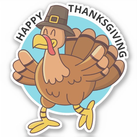 Thanksgiving Turkije Sticker (Voorkant)