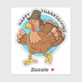 Thanksgiving Turkije Sticker (Vel)