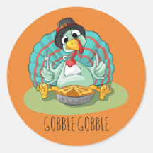 Thanksgiving Turkije Sticker1½ inch (vel 20)