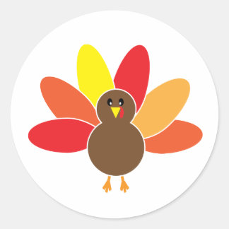 Thanksgiving Turkije Sticker. Classic Ronde Sticke Sticker