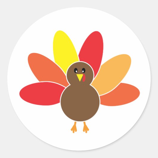 Thanksgiving Turkije Sticker. Classic Ronde Sticke Sticker (Voorkant)