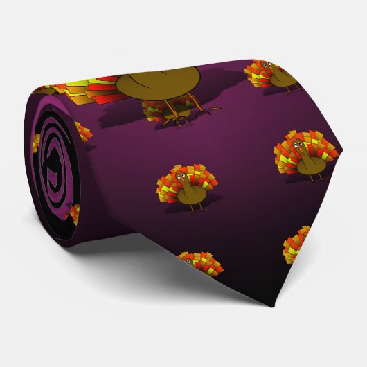 Thanksgiving Turkije Stropdas (Opgerold)