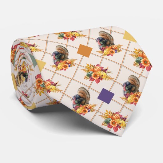 Thanksgiving Turkije Stropdas (Opgerold)